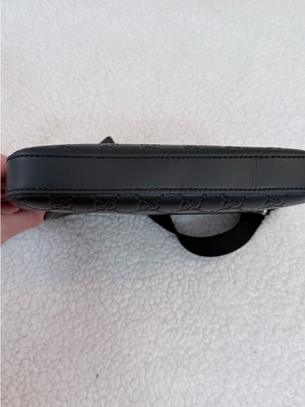 Gucci Black Monogram Leather Messenger Bag - Picture 13 of 16